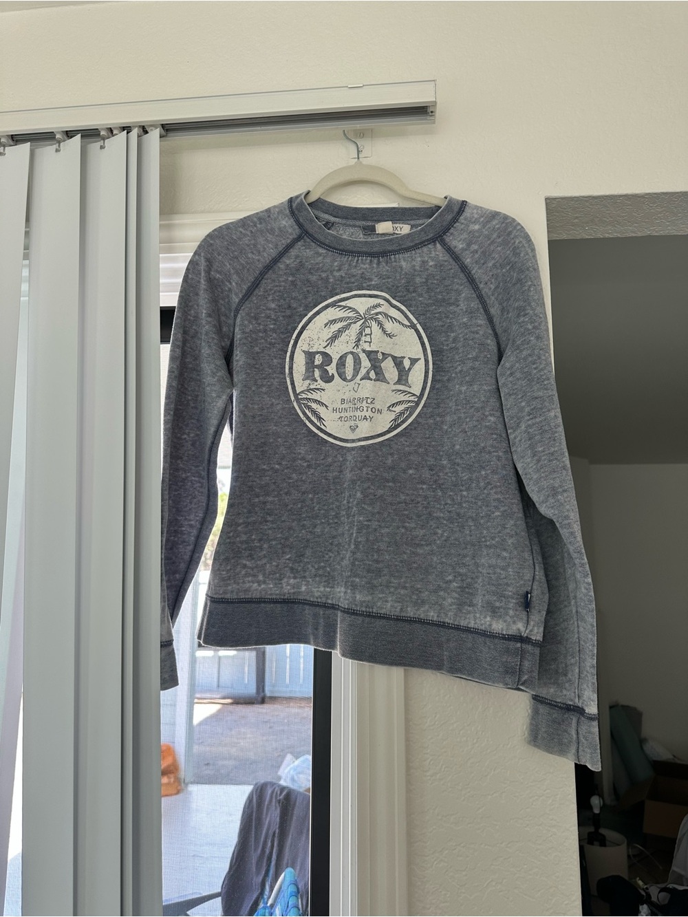 Roxy Women's Washed Blueish Purple Pullover Sweatshirt